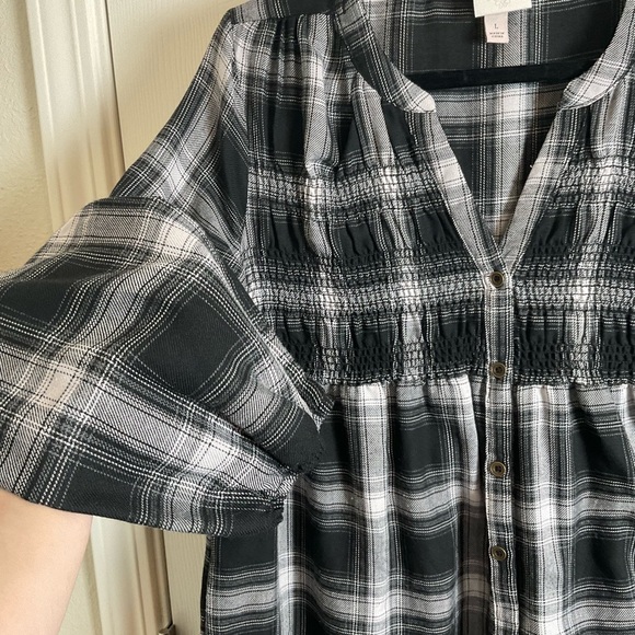 Knox Rose Plaid Black and White Dress size large - Picture 5 of 11